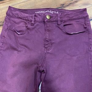 A&E Maroon High-Rise Jeggings
